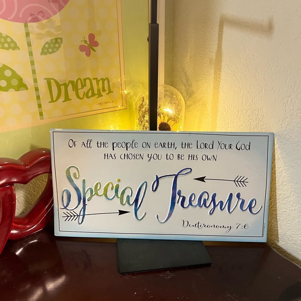 Blue Metal Sign Deuteronomy 7:6 Inspirational Wall Art #YC